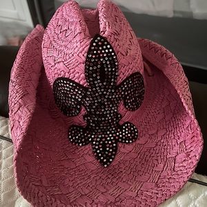 NEW Pink rhinestone adjustable cowgirl hat